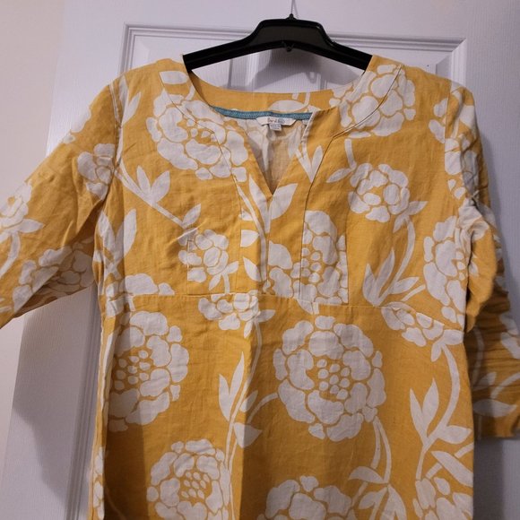Yellow Linen Boden Mini Dress - Picture 2 of 2